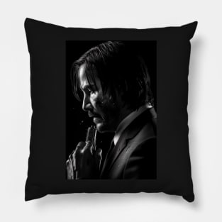 John Wick 4 Black + White Pillow