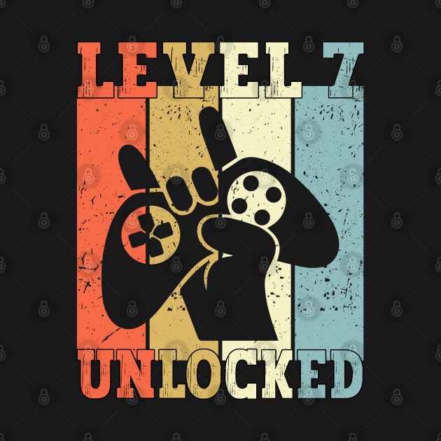 Level 7 Unlocked Video Gamer 7 Years Old 7th Birthday Level Unlocked by Charaf Eddine