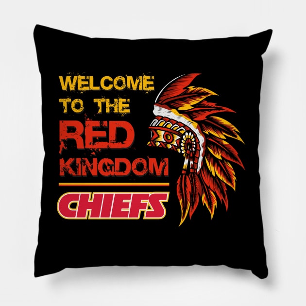 Welcome to the Red Kingdom - Kansas City Chiefs - Patrick Mahomes Pillow by fineaswine