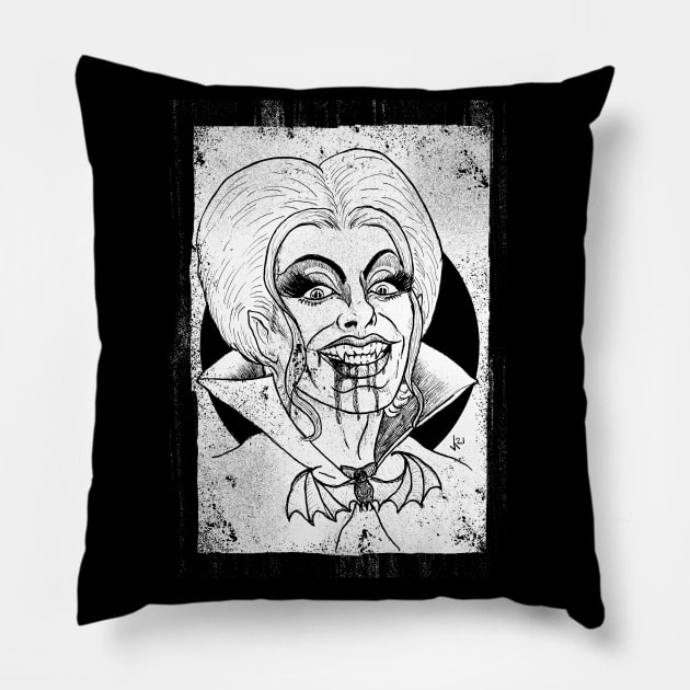 Dragula (White print) Pillow by Bloody Savage