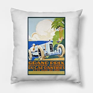 Vintage Antibes Grand Prix Poster 1929 Pillow