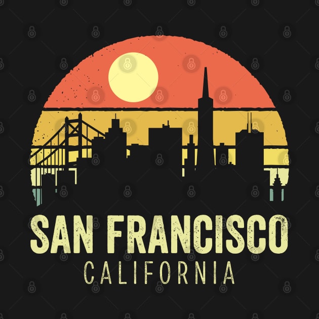 San Francisco California Vintage Sunset by DetourShirts