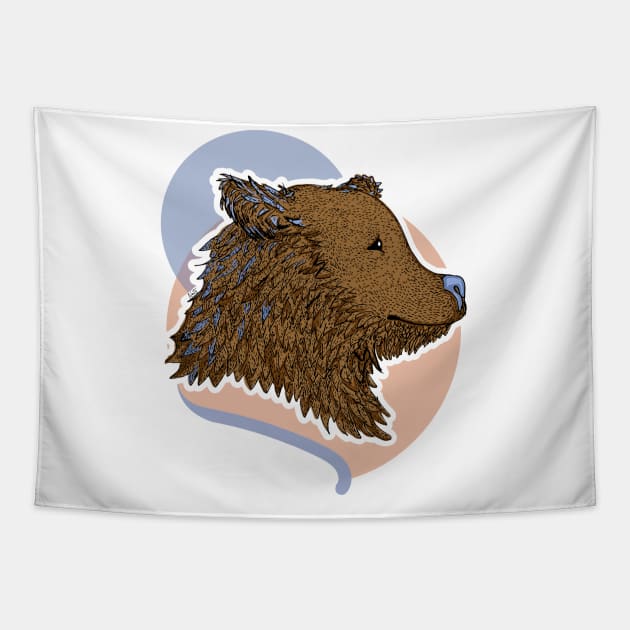 Cute Bear illustration Tapestry by Nat__ur