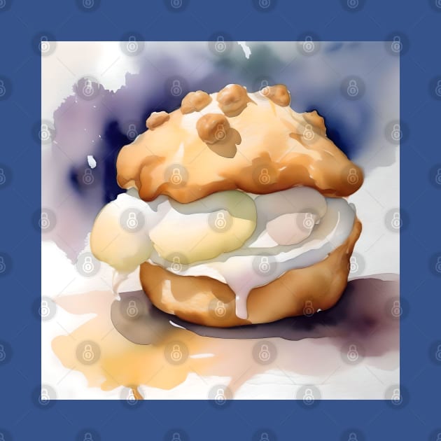 National Cream Puff Day- January 2 - Watercolor by Oldetimemercan