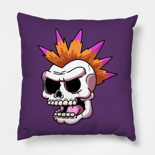 Cartoon Punk Rock Skeleton Head Pillow