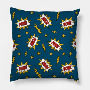 Pow Comic Sound Effect Pattern Pillow