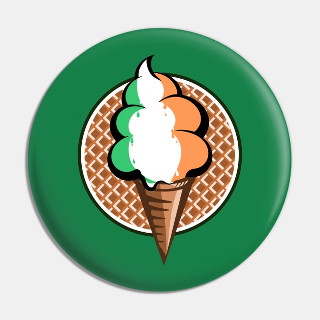 Flag of Ireland funny ice cream Pin by mailboxdisco