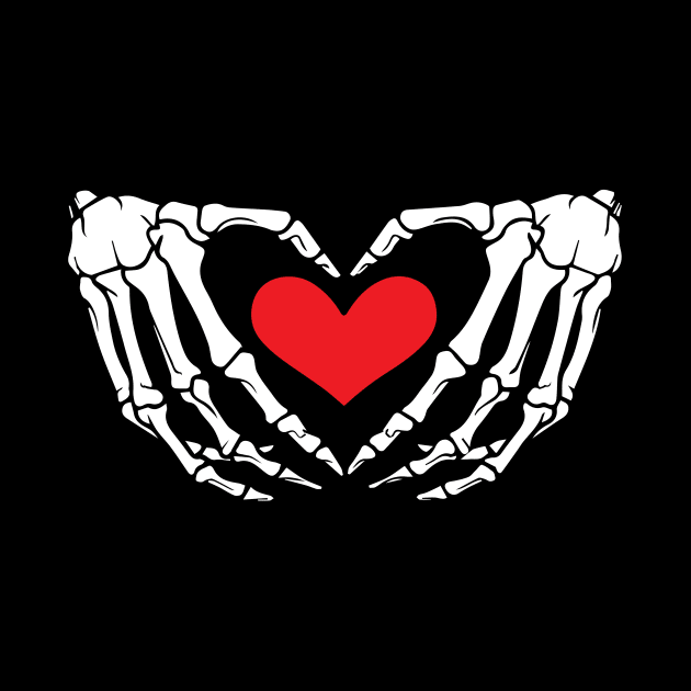 Halloween skeleton hand heart by TheWarehouse