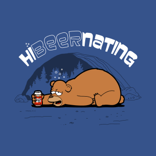 Funny Drunk Bear Hibernating Drinking Beer T-Shirt