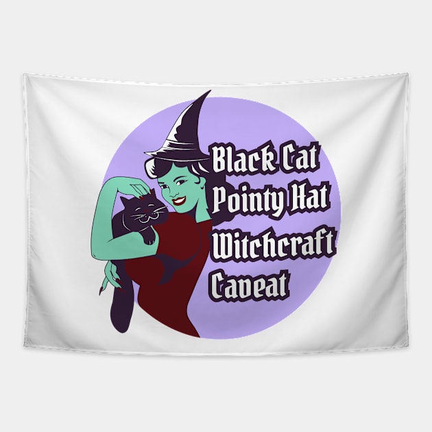 Basic Witch with Black cat Tapestry by LittleAna