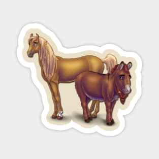 Horse and Donkey Characters Magnet