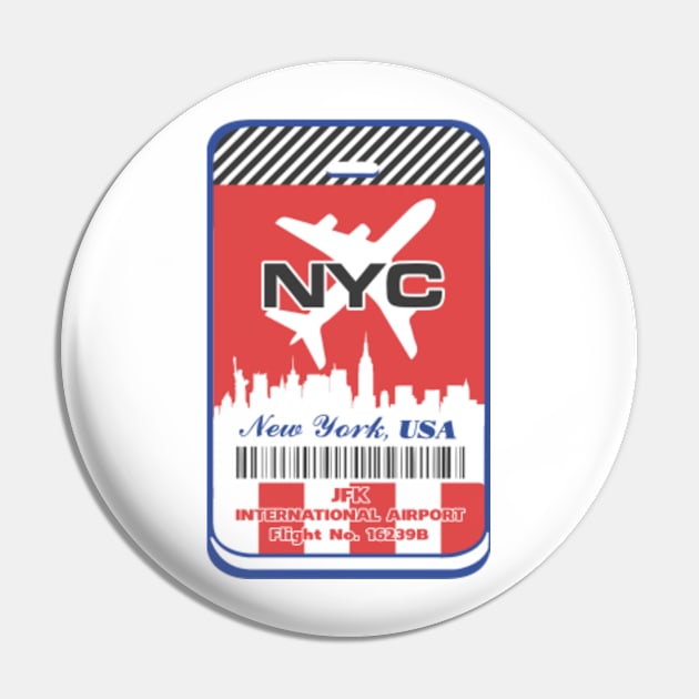 NYC airport tag Pin by Andreeastore  