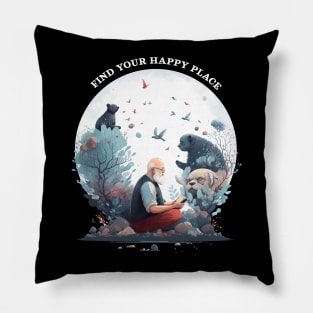 Find your Happy place | Mindfulness T-shirt Pillow