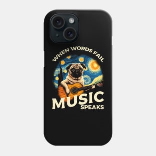 Pug Dog Playing Guitar Phone Case