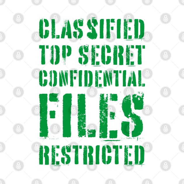 Classified Files Typography Stack (Green) by John Uttley