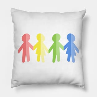 Paper People Or Doll Chain Pillow