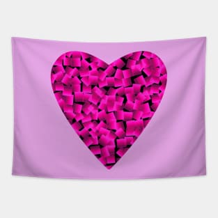 Pink Heart Abstract Tapestry