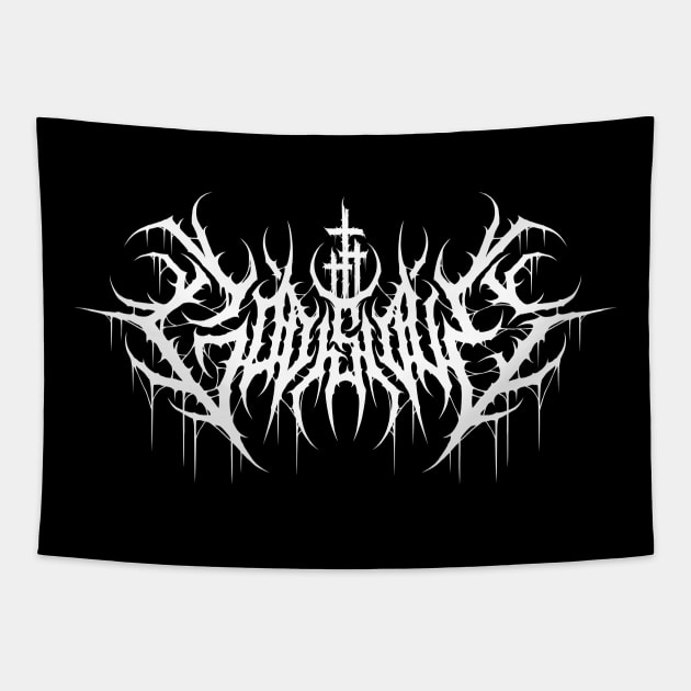 God is Love death metal design Tapestry by Tmontijo