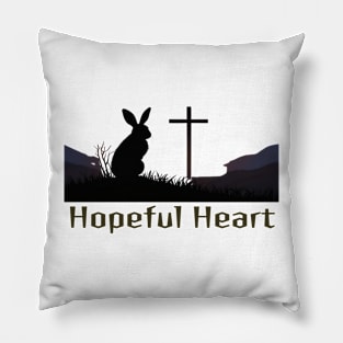 Hope ful Heart /Easter Bunny with a Cross /  Easter Gifts Pillow