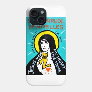 St. Gertrude of Nivelles pop folk art Phone Case