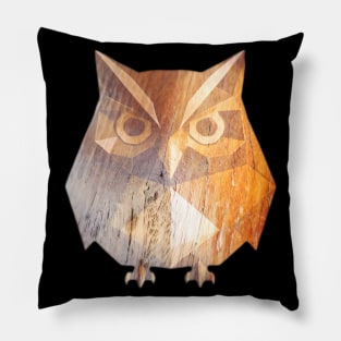 Wood geometric owl Pillow