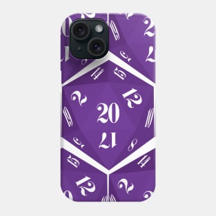 Purple 20-Sided Dice Design Phone Case