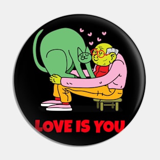 love is cat Pin