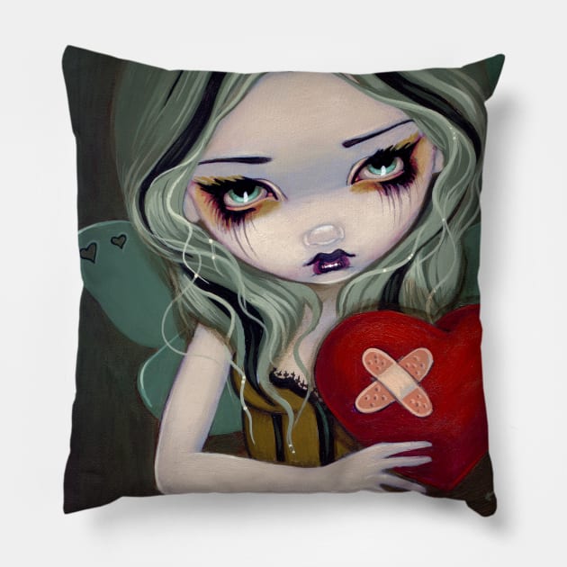 Love Hurts - Cute, Sad, Chibi Fairy Pillow by Wanderer Bat