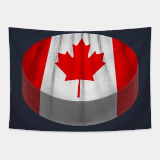 Ice Hockey Puck Canadian Flag Canada Sports Fan Gift Tapestry