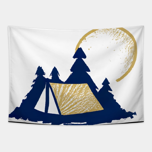 Camping Tent Tapestry by maxcode