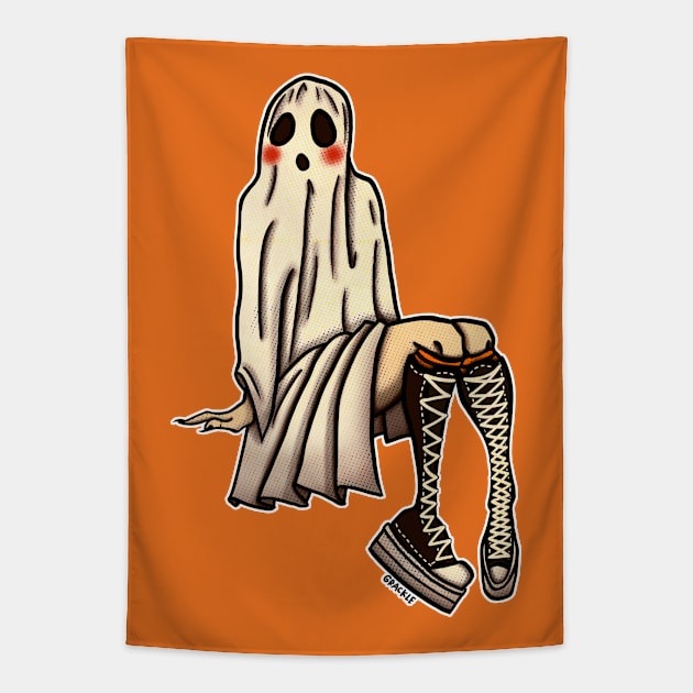 Sneaker Ghost (Light Version) Tapestry by Jan Grackle