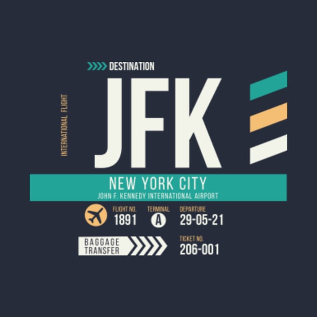 New York City (JFK) Airport Code Baggage Tag by SLAG_Creative