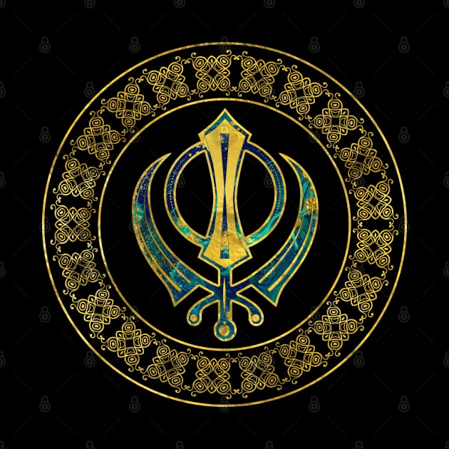 Gold and Marble Khanda symbol by Nartissima