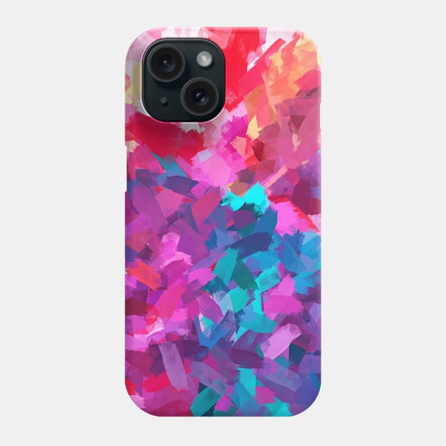 Rainbow Explosion Abstract Painting Phone Case by nelloryn