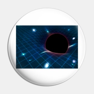 Black hole warping space-time, artwork (F002/7878) Pin