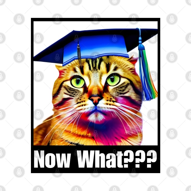 Now What? Clueless Cat - Graduation Themed Design by Nutrignz