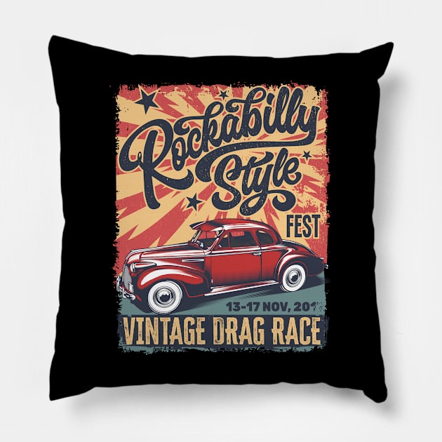 Rockabilly style Pillow by Teefold