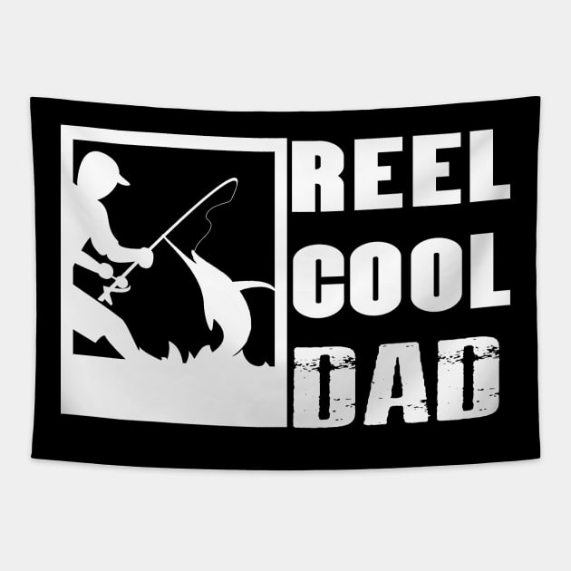 Mens Reel Cool Dad T-Shirt Fishing Daddy Father's Day Gift Tapestry by designready4you