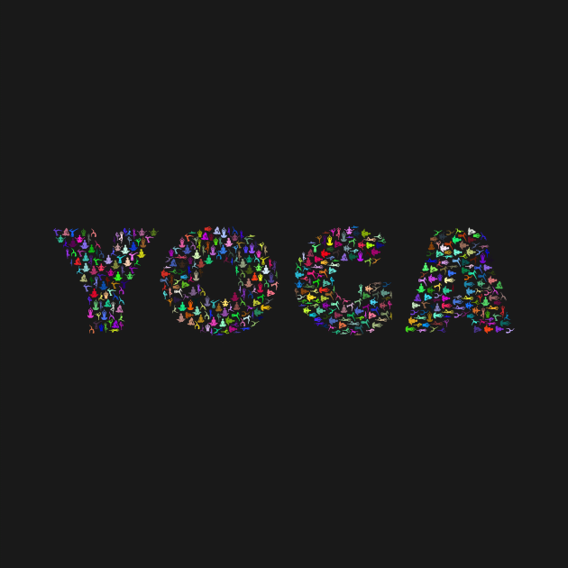 Colourful Yoga Sign Design with Yoga Poses by Sanu Designs