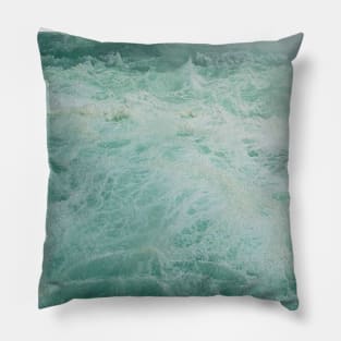 White surf in emerald waters to refresh and purify Pillow