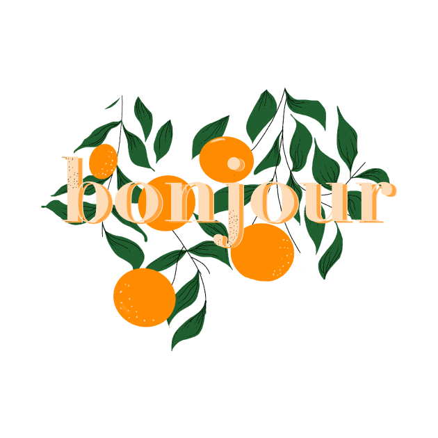 Orange Citrus French Bonjour Illustration by thecolddots