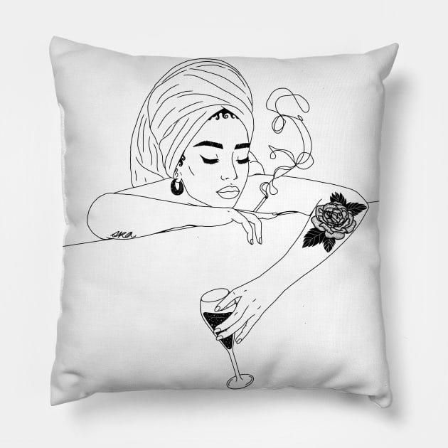 Unbothered Woman Pillow by SKA ART