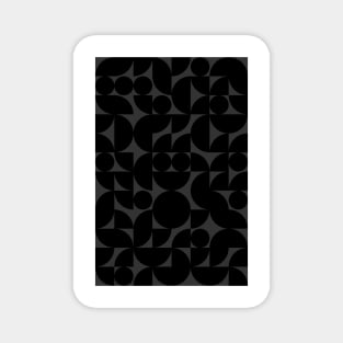 Black Colored Geometric Pattern - Shapes #10 Magnet