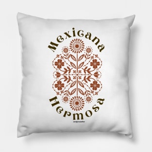 Hermosa, mexican art work, hispanic, latina design Pillow