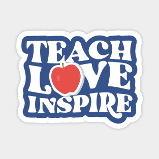 Teach Love Inspire Graphic Tee: Groovy Apple Teacher Magnet