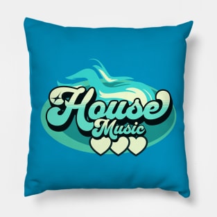 HOUSE MUSIC  - House Music Heat (aqua blue/light mint) Pillow