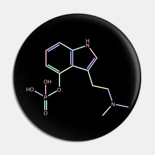 Psilocybin Kawaii Pastel Rainbow Molecule Pin