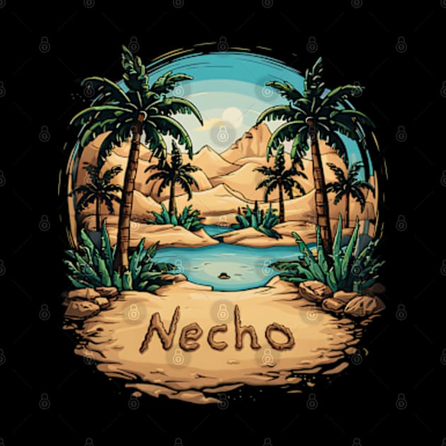 name Necho written in the sand by StyleTops