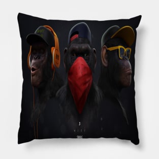 3 wise swag,Banksy Dj Gorilla,Thinking Monkey Headphones Pillow