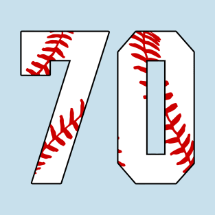 Baseball Number 70 #70 Baseball Shirt Jersey Favorite Player Biggest Fan T-Shirt